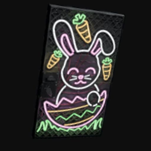 Neon Easter Bunny Door