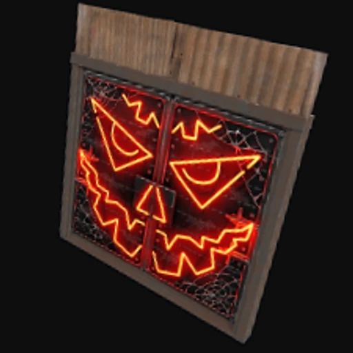 Neon Pumpkin Metal Double Door
