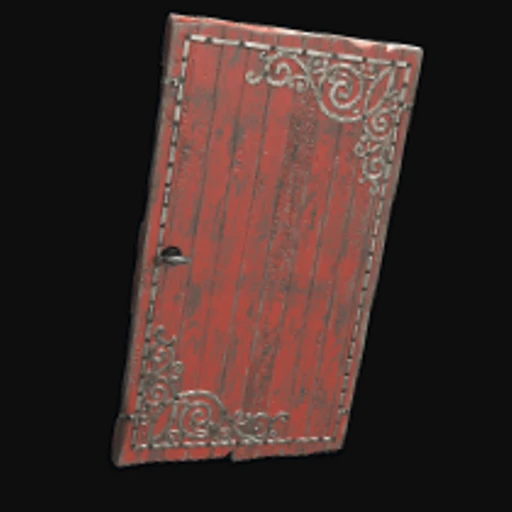 Red Decorative Wood Door